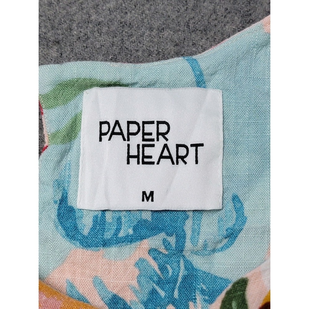 Paper Heart Womens Dress Size M Sleeveless Fruit Print Linen Blend Casual - Picture 4 of 10